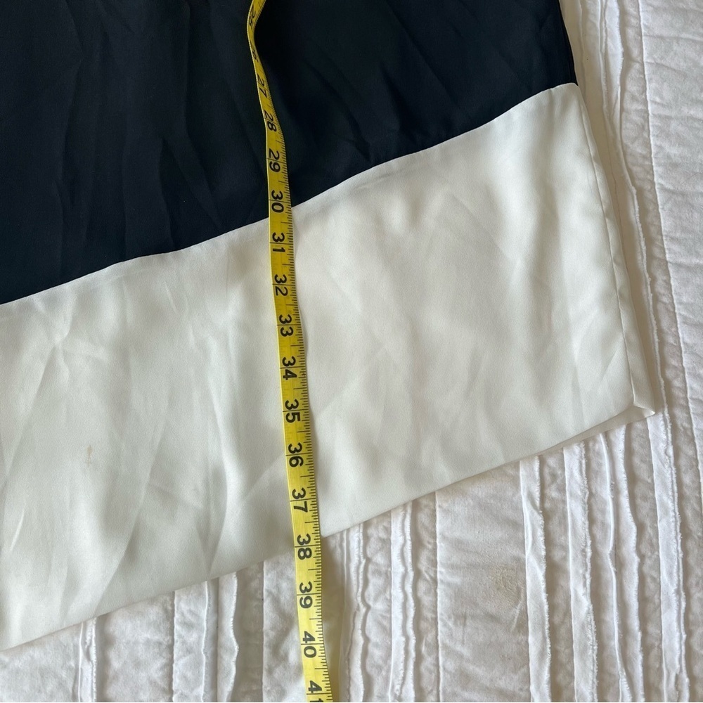 2/$30 Club Monaco Silk Asymmetrical Hem Black and White Sleeveless Dress SZ 6 - Picture 14 of 16